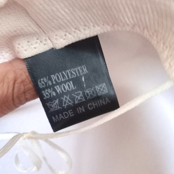 NWOT Cream Wool Panama Fedora Hat Medium Wide Brim Leather Band - Picture 8 of 9